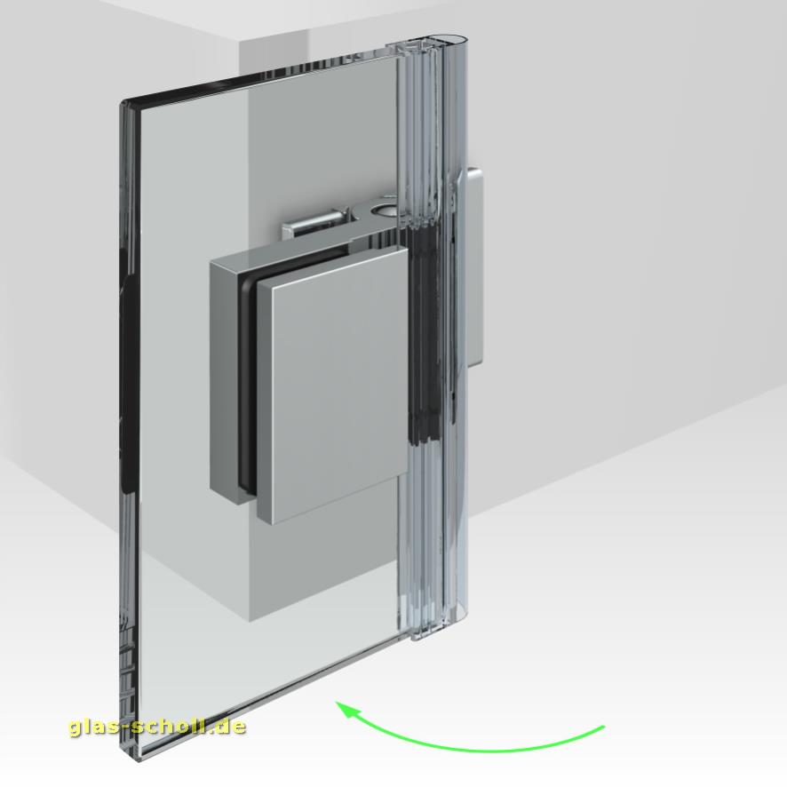 Artikelbild 3 des Artikels “Flinter Glas-Wand 90 Grad Duschtürband nach außen öffnend mit beidseitiger Lasche glanzverchromt“