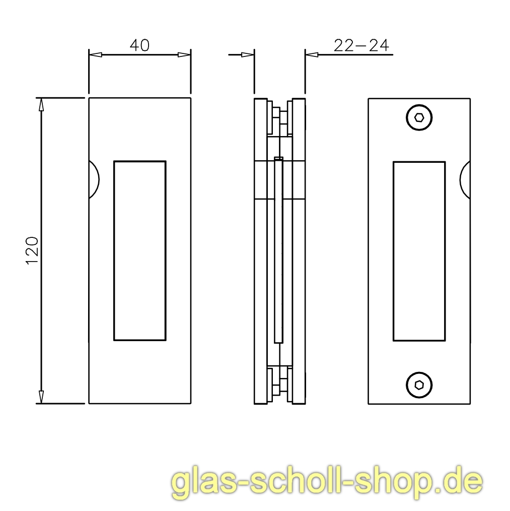 Artikelbild 3 des Artikels “abklappbare Griffmuschel fuer Taschenmontage Edelstahl“