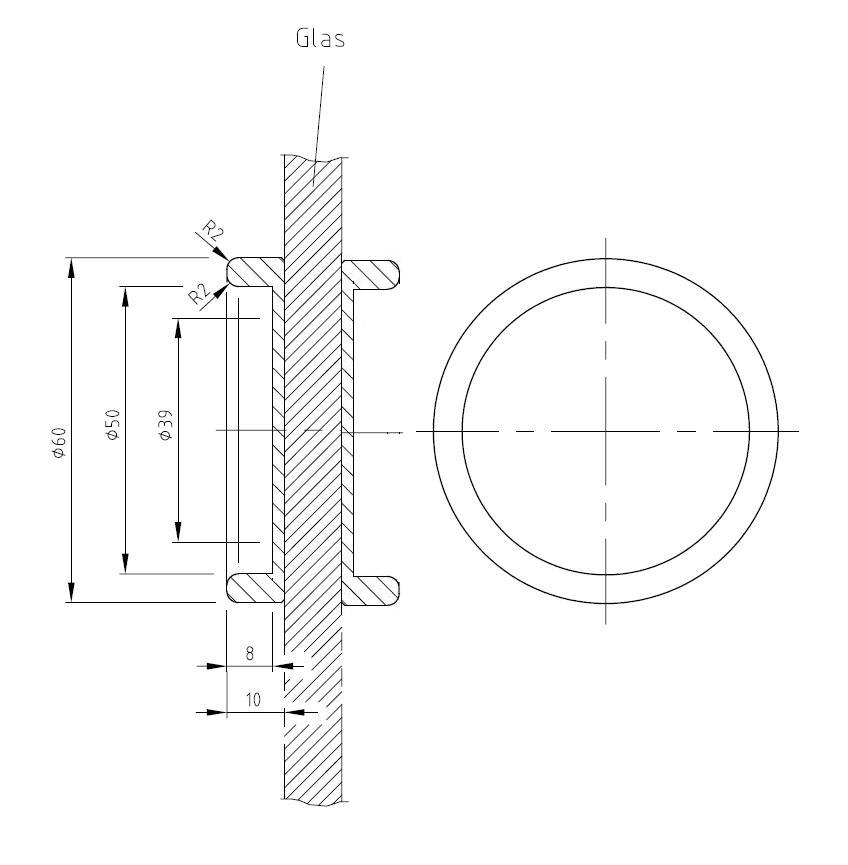 Artikelbild 3 des Artikels “beidseitig aufklebbare Edelstahl Griffmuschel d=60 (Paar) Edelstahl geschliffen“