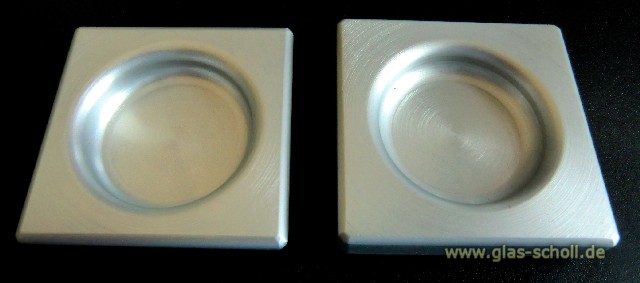 Artikelbild 3 des Artikels “eckige Leichtmetall-Griffmuschel 60x60 einseitig flach gebürstete Aluoptik “