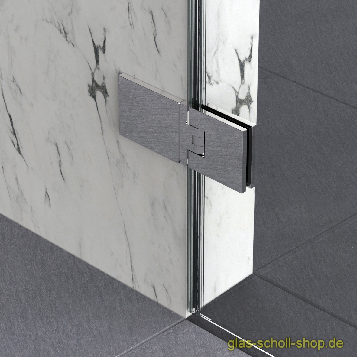 Artikelbild 3 des Artikels “Flamea+ 180° extrastark Glas-Wand Pendel-Duschtürband (verdeckte Verschraubung) “