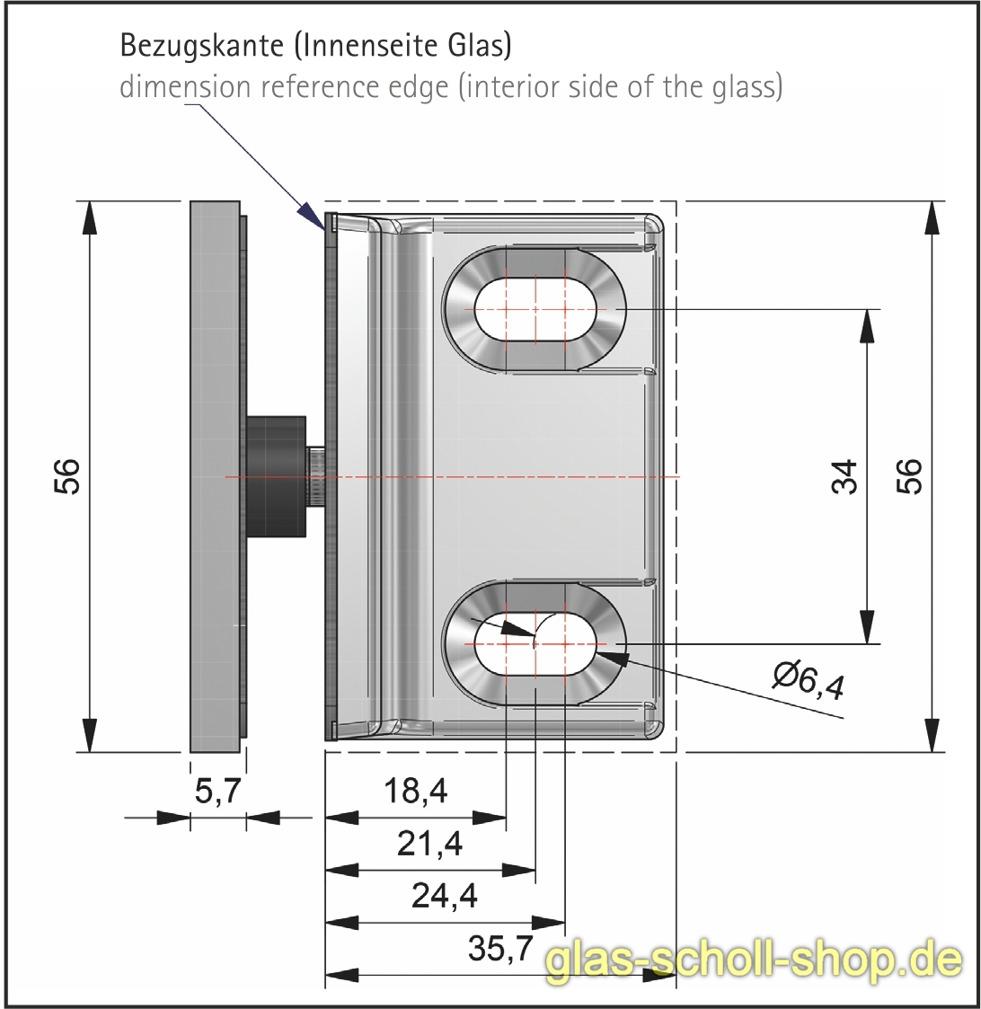 Artikelbild 3 des Artikels “Flamea-Flinter-Nivello-Fluture 90° Glas-Wand Winkelverbinder (keine sichtbare Schrauben) glanzverchromt“