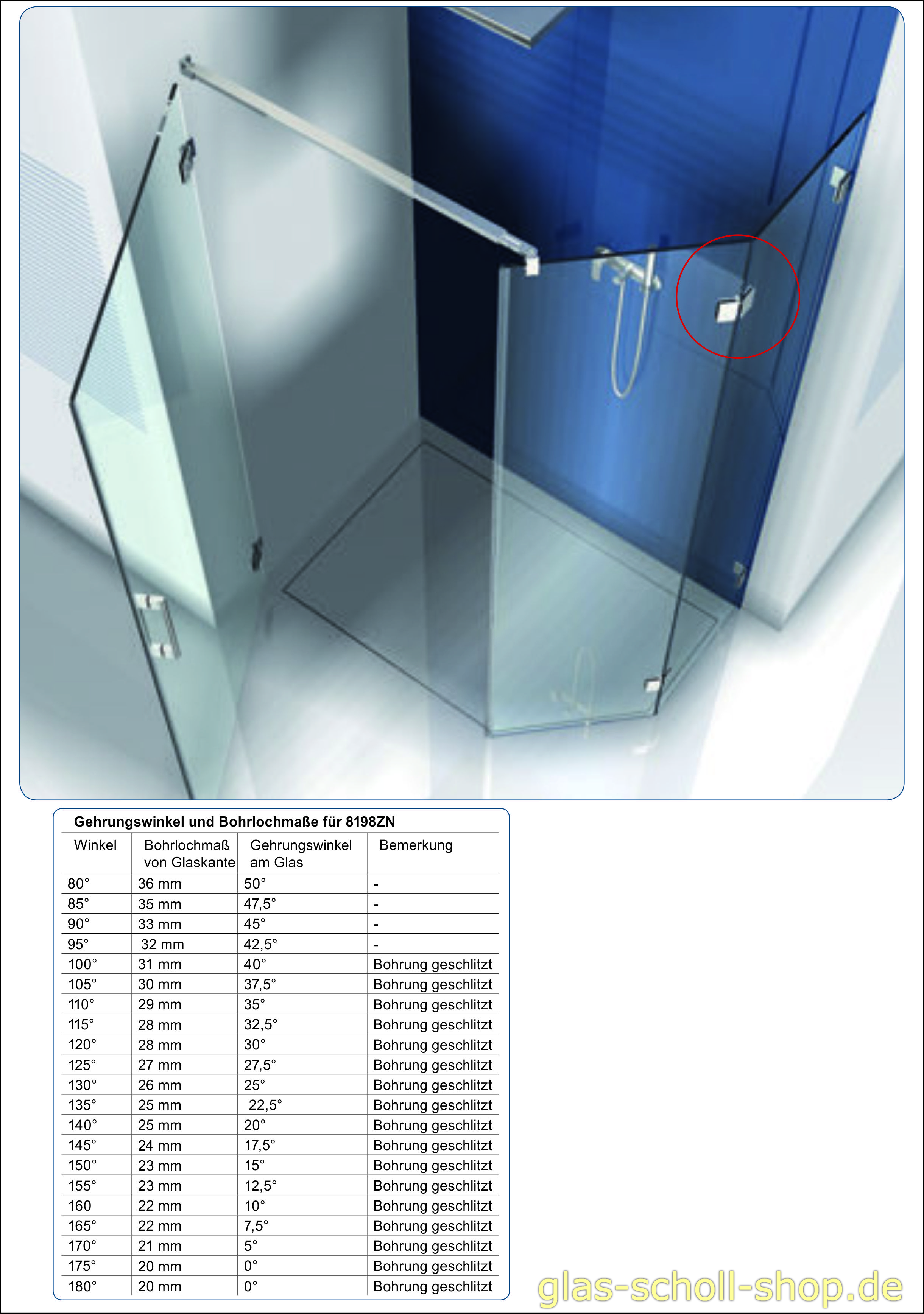 Artikelbild 3 des Artikels “Flamea+ Winkelverbinder 90° Glas-Glas stufenlos von 80-180° verstellbar (verdeckte Verschraubung) glanzverchromt“
