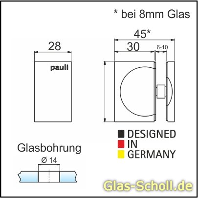 Artikelbild 3 des Artikels “einseitiger Türgriff (eckig) für Lochbohrung 14 mm glanzverchromt“