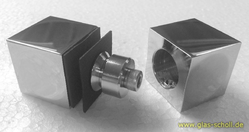 Artikelbild 3 des Artikels “eckiger quadratischer beidseitiger Glastürgriff 32x32x30mm LB14mm glanzverchromt“