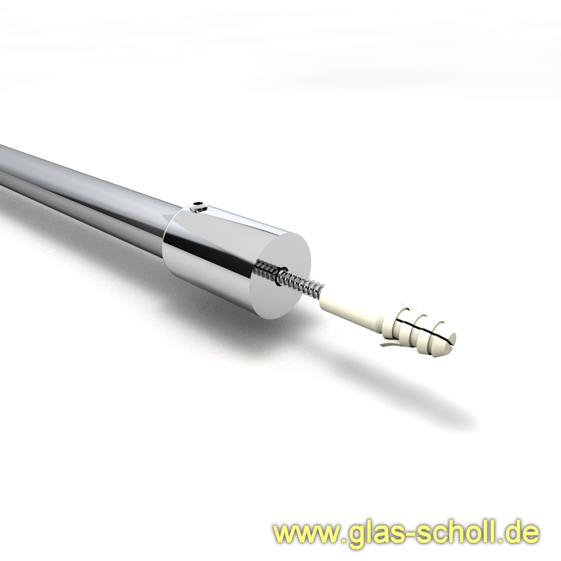 Artikelbild 3 des Artikels “Runde Stabilisierungsstange GLAS-WAND Varianten 0,46-1,5m (kürzbar) 1m glanzverchromt (MS7)“