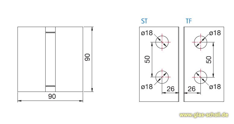 Artikelbild 3 des Artikels “Farfalla 180° Glas-Glas Duschtürband (nach innen hin öffnend) glanzverchromt“