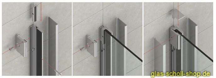 Artikelbild 3 des Artikels “Wandanschlussprofil/Klemmprofil für 6/8/10mm Glas (Duschen geeignet) für 8mm Glas - 2,01m silber matt (naturfarbig eloxiert)“