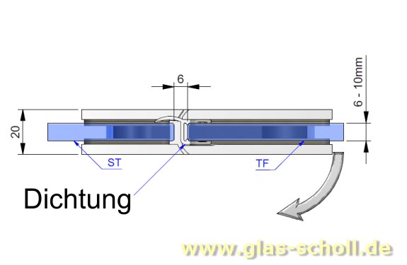 Artikelbild 4 des Artikels “Flamea 180° Glas-Glas Pendel-Duschtürband glanzverchromt“