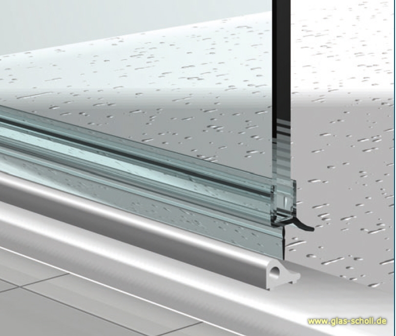 Artikelbild 4 des Artikels “unteres Wasserabweisprofil mit 135° Lippe (1000mm) Duschdichtung für 6-8mm Glas “