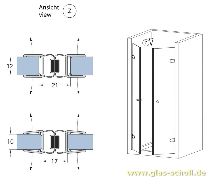 Artikelbild 4 des Artikels “180 Grad (stumpf) Magnet-Duschdichtung für 10-12mm Glas (2500mm) “