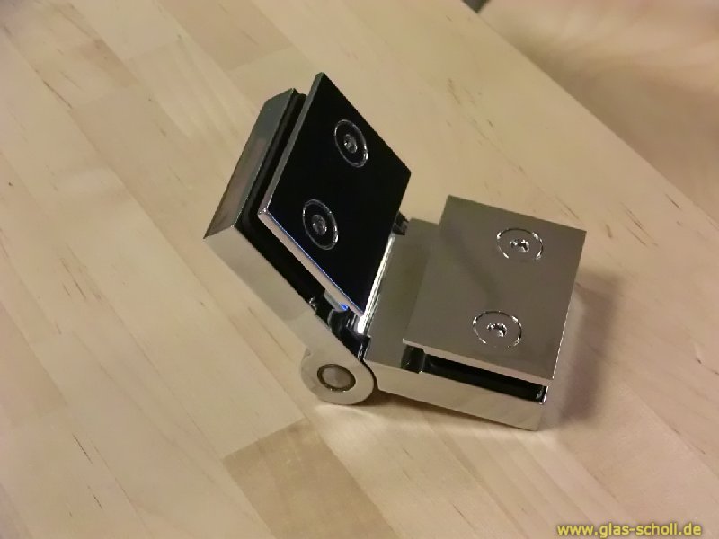 Artikelbild 4 des Artikels “Flinter Glas-Glas 135Grad Duschtürband glanzverchromt“