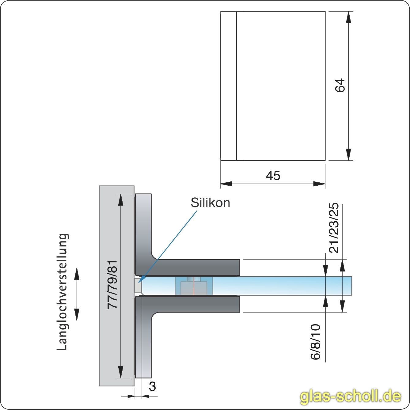 Artikelbild 4 des Artikels “Flamea+ Doppel-Winkelverbinder für Schamwände etc glanzverchromt“