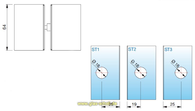 Artikelbild 4 des Artikels “Flamea+ 90° Glas-Glas T-Winkelverbinder zweiseitig glanzverchromt“