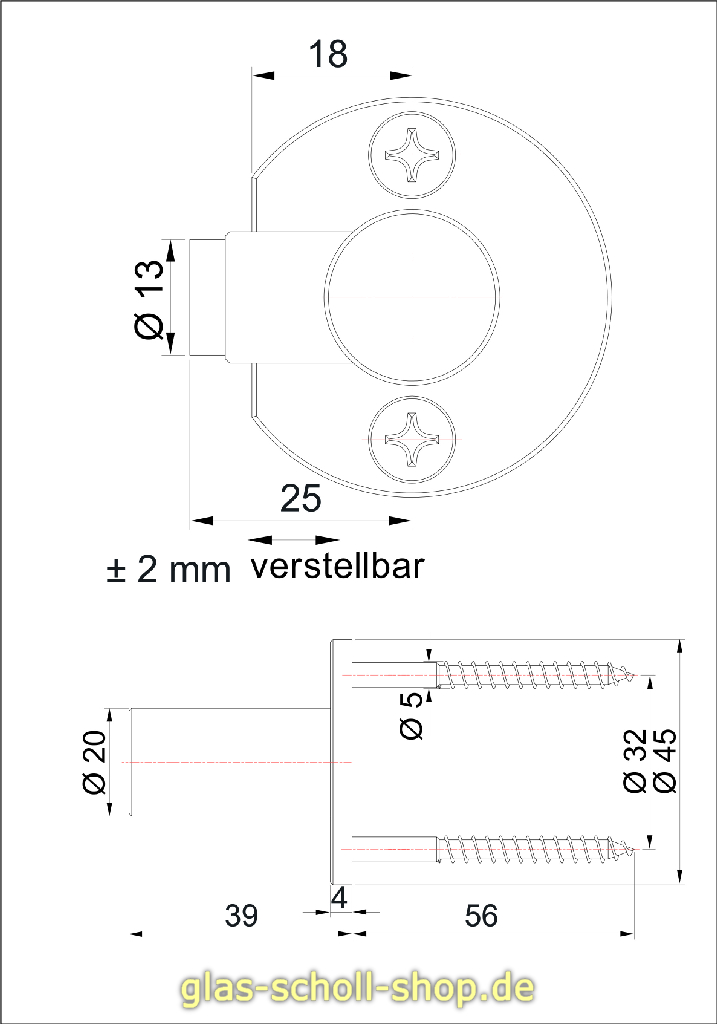 Artikelbild 4 des Artikels “Runder Türstopper Glas-Wand in verschiedenen Oberflächen “