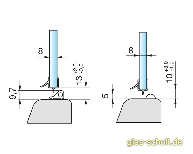 Artikelbild 4 des Artikels “unteres SONDER-Wasserabweisprofil mit hoher 135° Lippe und EXTRA kurzer Dichtlippe nach unten (1000mm) für 8mm “