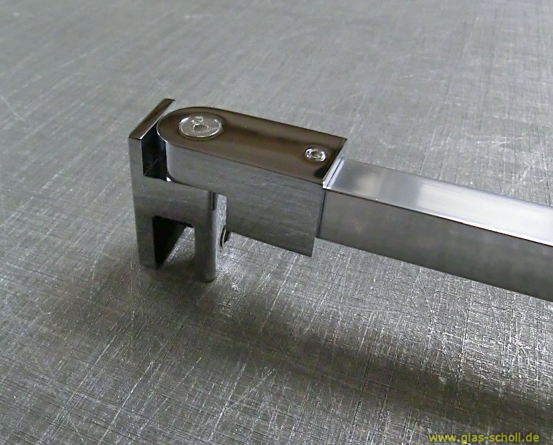 Artikelbild 4 des Artikels “quadratische 45° Stabilisierungsstange GLAS-WAND l=460 glanzverchromt (MS7)“