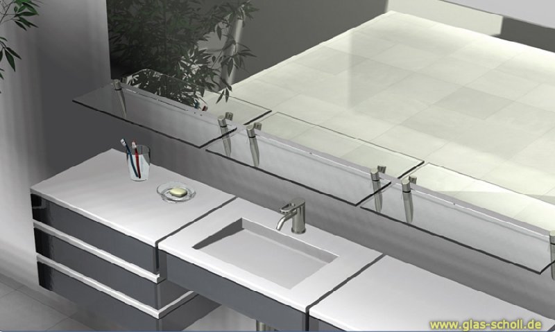 Artikelbild 4 des Artikels “Design Stangen-Glasplattenträger Archia d=25 für 6-12mm glanzverchromt“