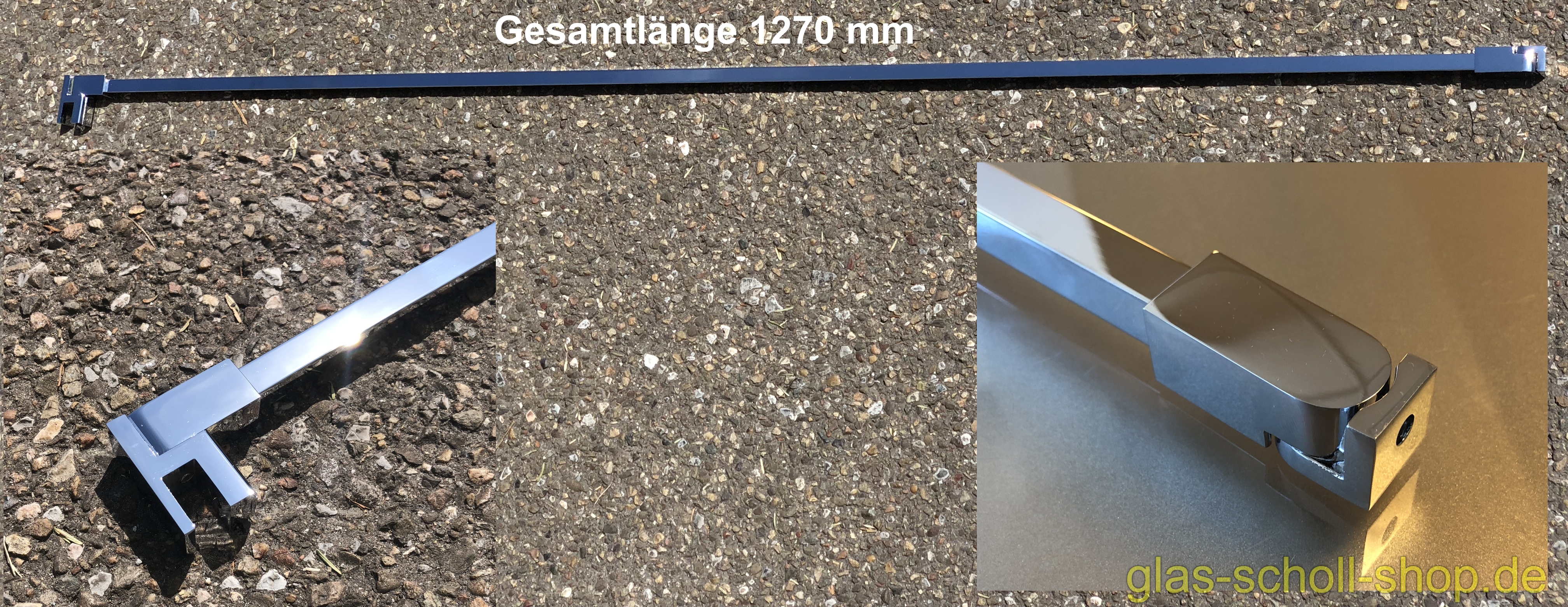 Artikelbild 4 des Artikels “Stabilisationsstangen-Set Square 12, Glas-Wand (kürzbar) 1,25 m glanzverchromt“