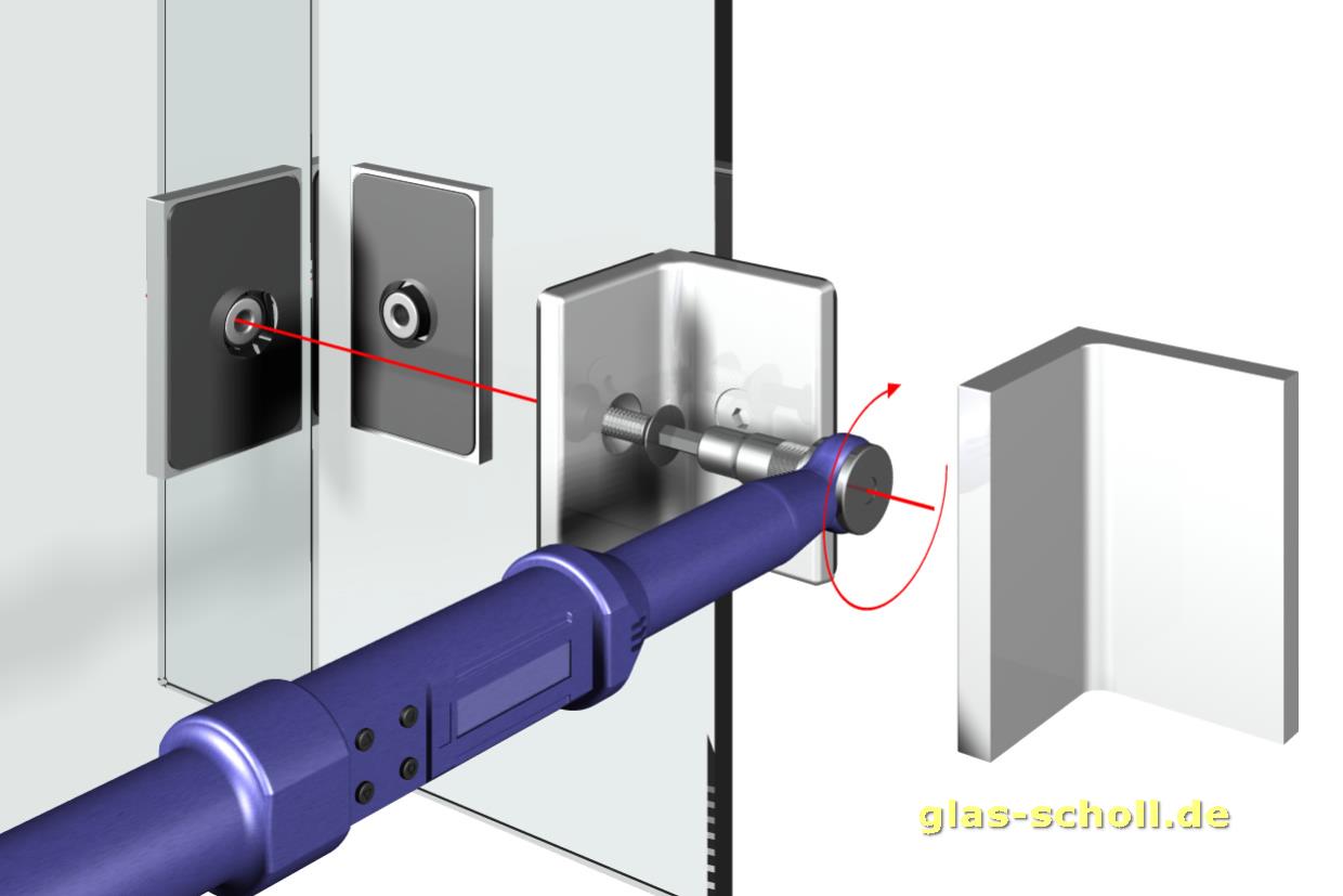 Artikelbild 4 des Artikels “Flamea+ Winkelverbinder 90° Glas-Glas (verdeckte Verschraubung) glanzverchromt“