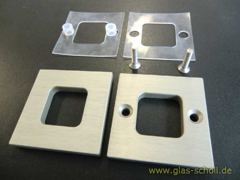 Artikelbild 4 des Artikels “eckige Leichtmetall-Griffmuschel mit Loch 64x64 gebürstete Aluoptik “