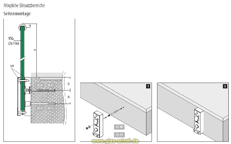Artikelbild 4 des Artikels “Edelstahl Glasadapter gebürstet für vertikale Glasbefestigung von Ganzglasgeländern “
