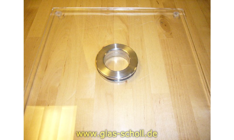 Artikelbild 4 des Artikels “runde einklebbare Edelstahl-Griffmuschel d=60 mit Loch LB=40 für 10mm Glas “