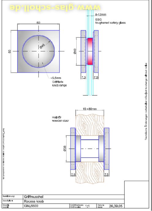 Artikelbild 4 des Artikels “eckige schraubbare Edelstahl-Griffmuschel für Lochbohrung 40mm für 6-12mm Glas geschliffen“