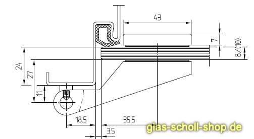 Artikelbild 4 des Artikels “DORMA Junior Classic Türband mit Hülse LM silber eloxiert“