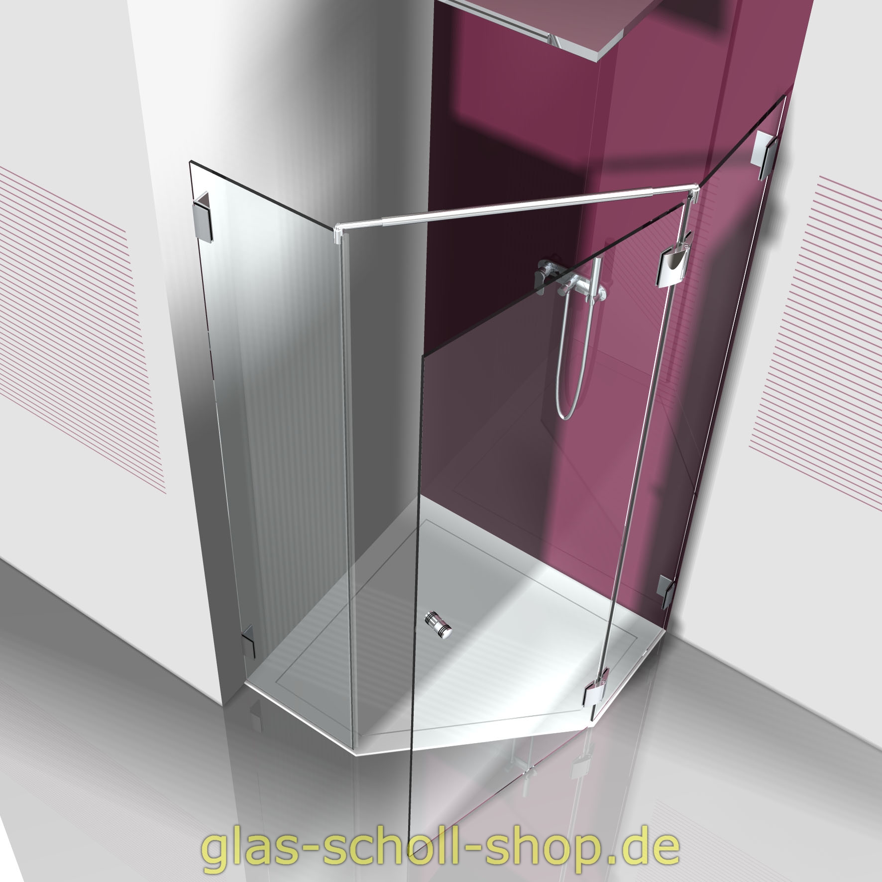 Artikelbild 4 des Artikels “Papillon 135° Glas-Glas Duschtür-Anschlagband (selbstschl. Magnettechnik) glanzverchromt“