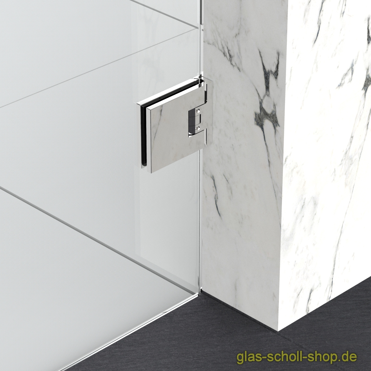 Artikelbild 4 des Artikels “Flamea+ 180° extrastark Glas-Wand Pendel-Duschtürband (verdeckte Verschraubung) “