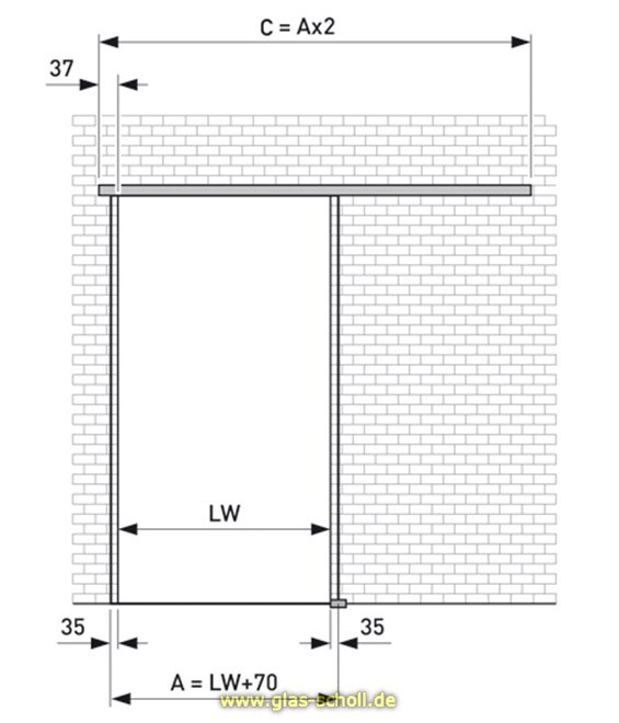 Artikelbild 4 des Artikels “SoftStop-Schiebetür Set Portavant60 1flgl. (OHNE GLAS) EV1 silber matt“