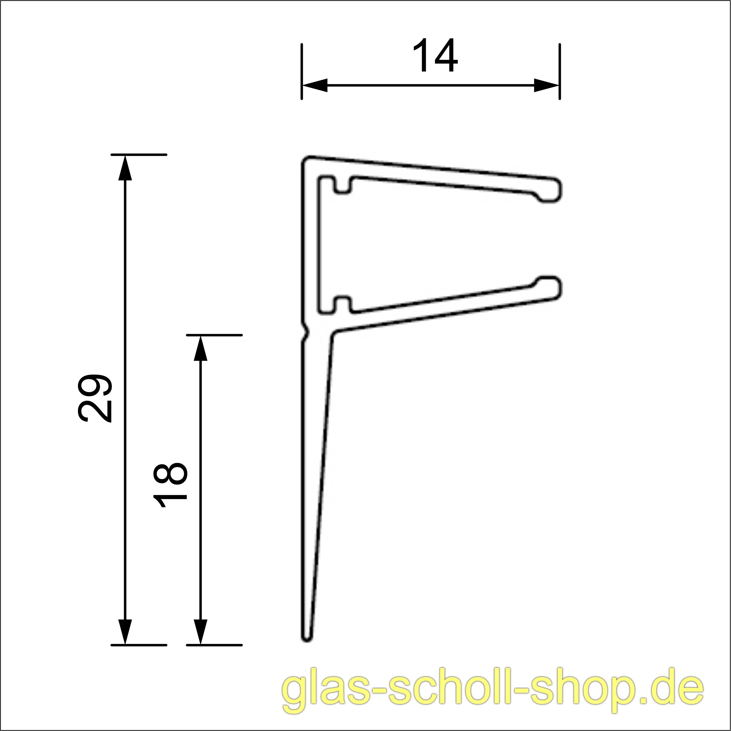 Artikelbild 4 des Artikels “Dichtprofil für 15mm versetzte Schiebetüren mit Lippe (2010mm) für 6-8mm Glas “