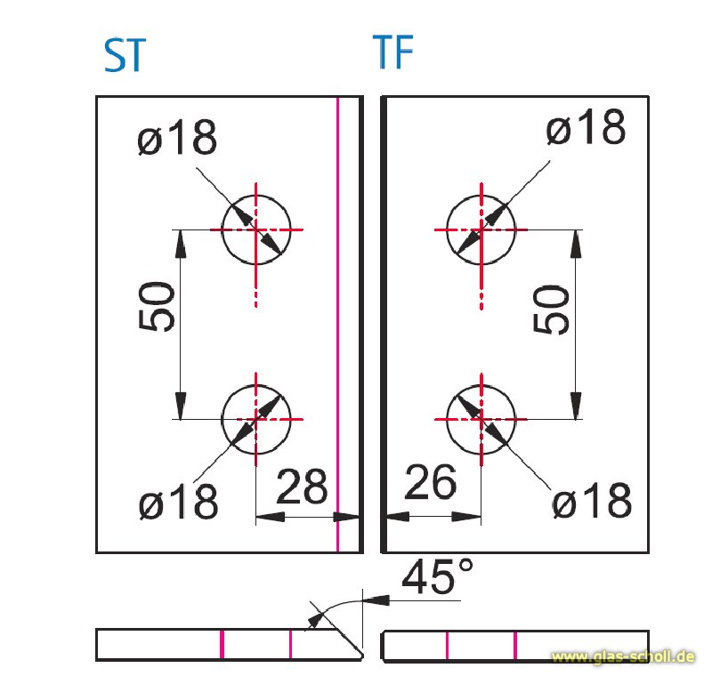 Artikelbild 4 des Artikels “Farfalla 135° Glas-Glas Duschtürband (nach außen hin öffnend) glanzverchromt“