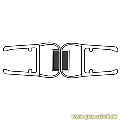 Artikelbild 5 des Artikels “fluchtendes Magnetprofil 180° (2500mm) stumpfe Mittel-Duschdichtung für 6-8mm Glas-ÜBERLÄNGE “