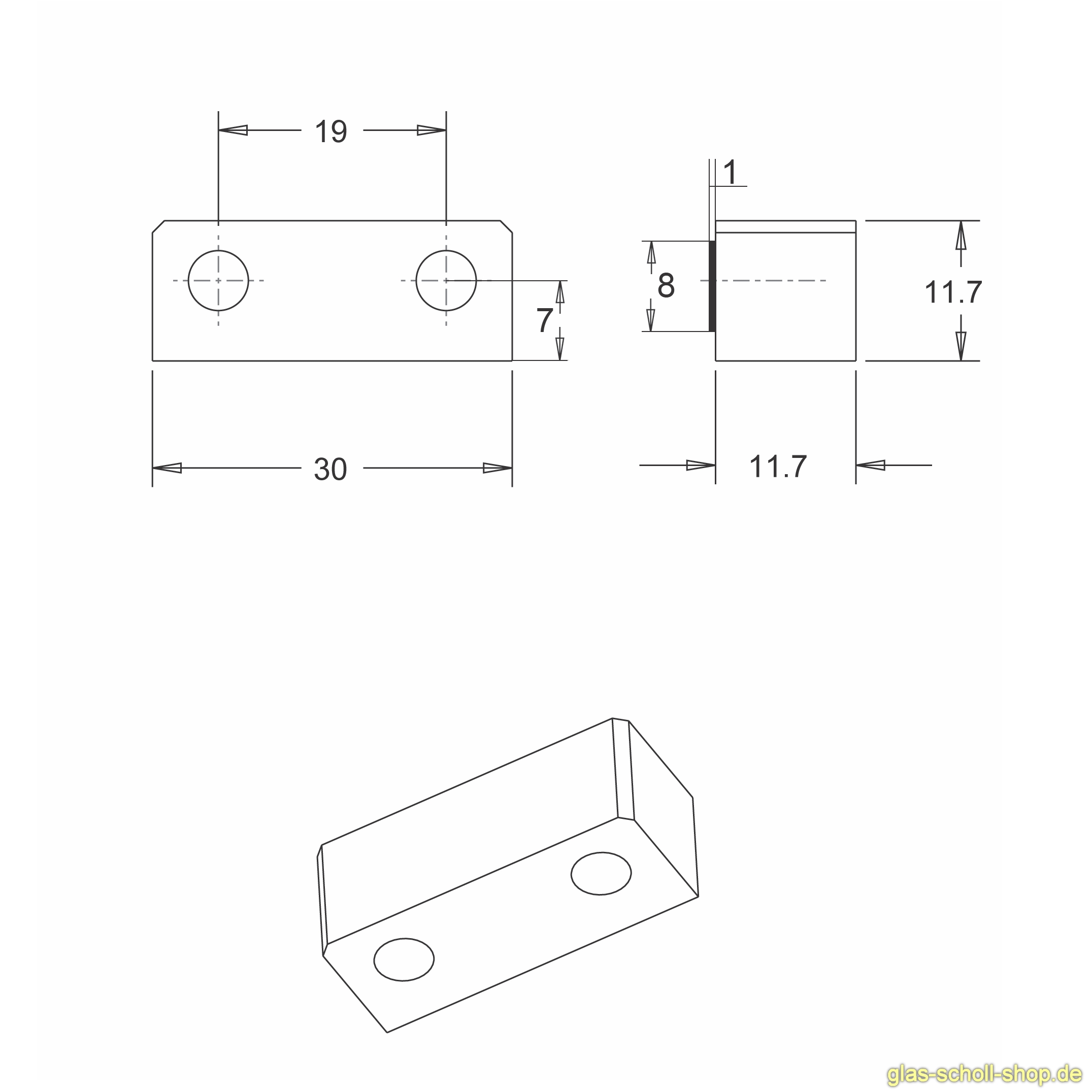 Artikelbild 5 des Artikels “Magnetzuhaltung Edelstahl massiv Zweiflügelig Glas-Glas Verklebt“