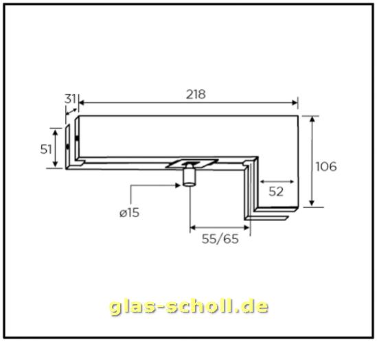 Artikelbild 5 des Artikels “Winkel Oberlichtbeschlag PT 40 Edelstahl gebürstet“