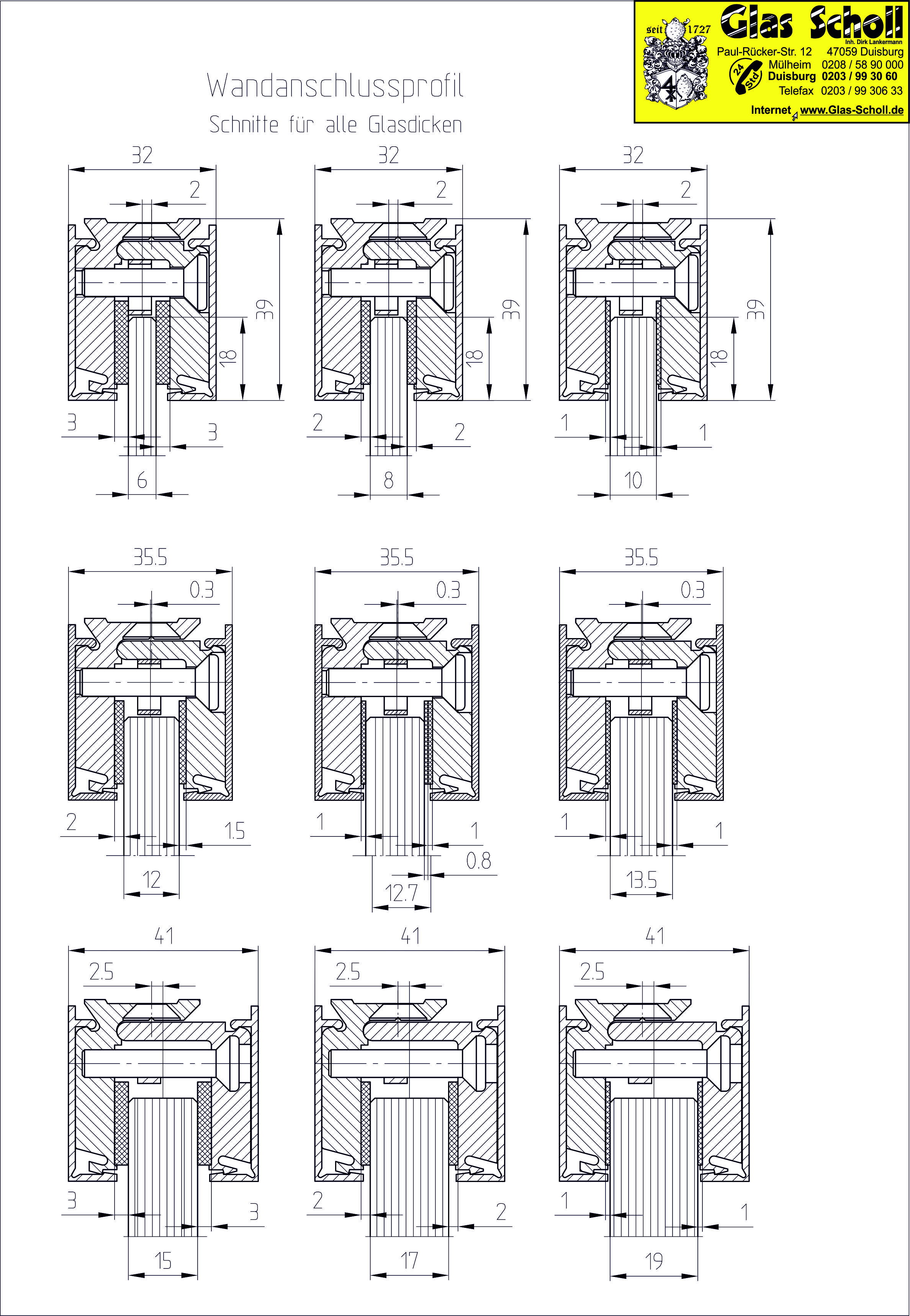 Artikelbild 5 des Artikels “Wandanschlußprofil/Oberlichtprofil Grundprofil 2,0m für 8mm Glas“