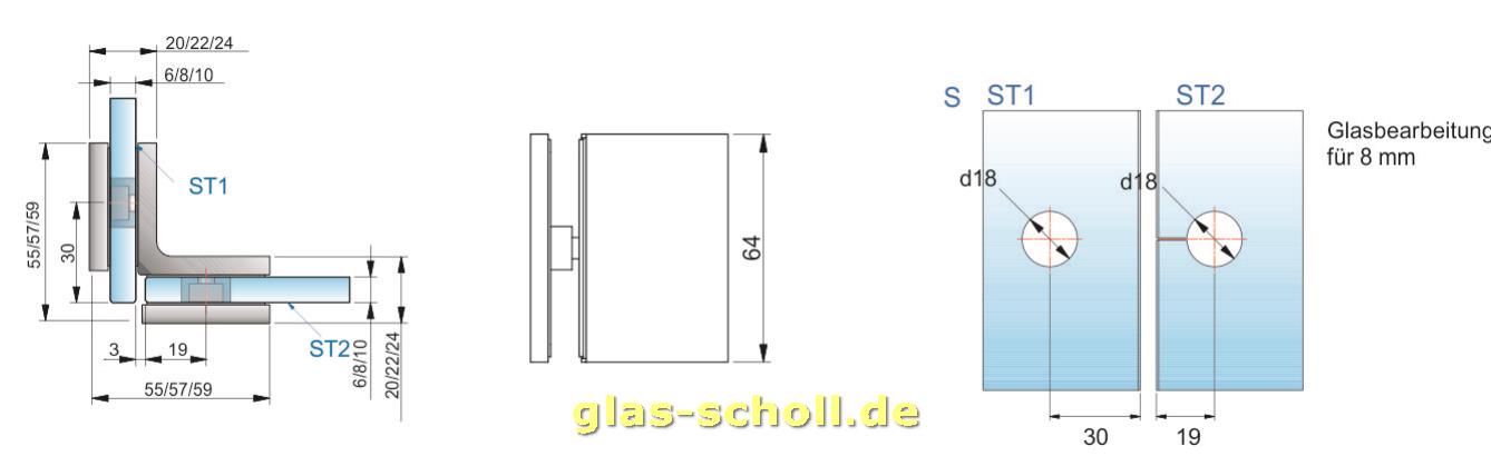 Artikelbild 5 des Artikels “Flamea+ Winkelverbinder 90° Glas-Glas (verdeckte Verschraubung) glanzverchromt“