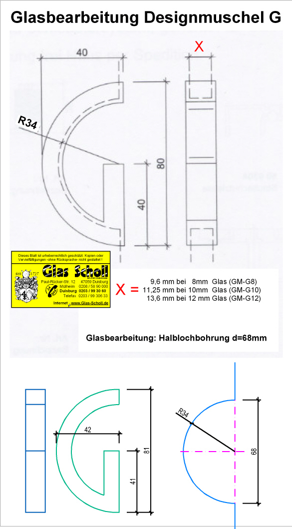 Artikelbild 5 des Artikels “Design G-Edelstahl-Griffmuschel für 8 / 8,76 mm“