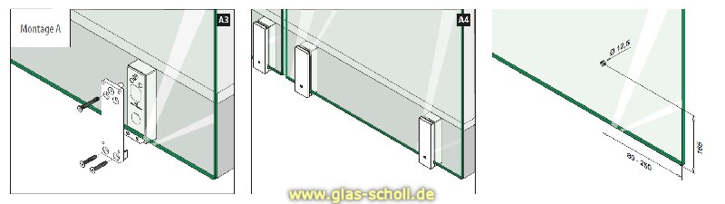 Artikelbild 5 des Artikels “Edelstahl Glasadapter gebürstet für vertikale Glasbefestigung von Ganzglasgeländern “