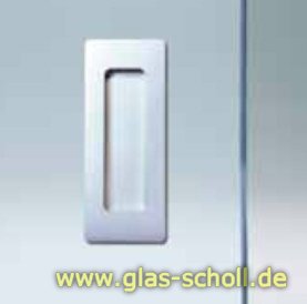 Artikelbild 5 des Artikels “einklebbare eckige Design Edelstahl Griffmuschel beidseitig 40 x 100 mm für 8-12 mm Materialstärke “