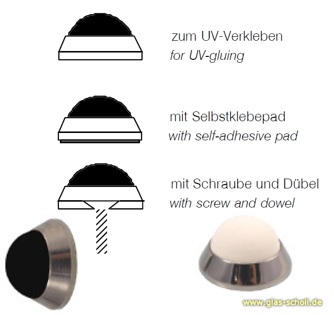 Artikelbild 5 des Artikels “kleiner dezenter d=20 Edelstahl Tür-/Klinken-Stopper für Wandmontage “