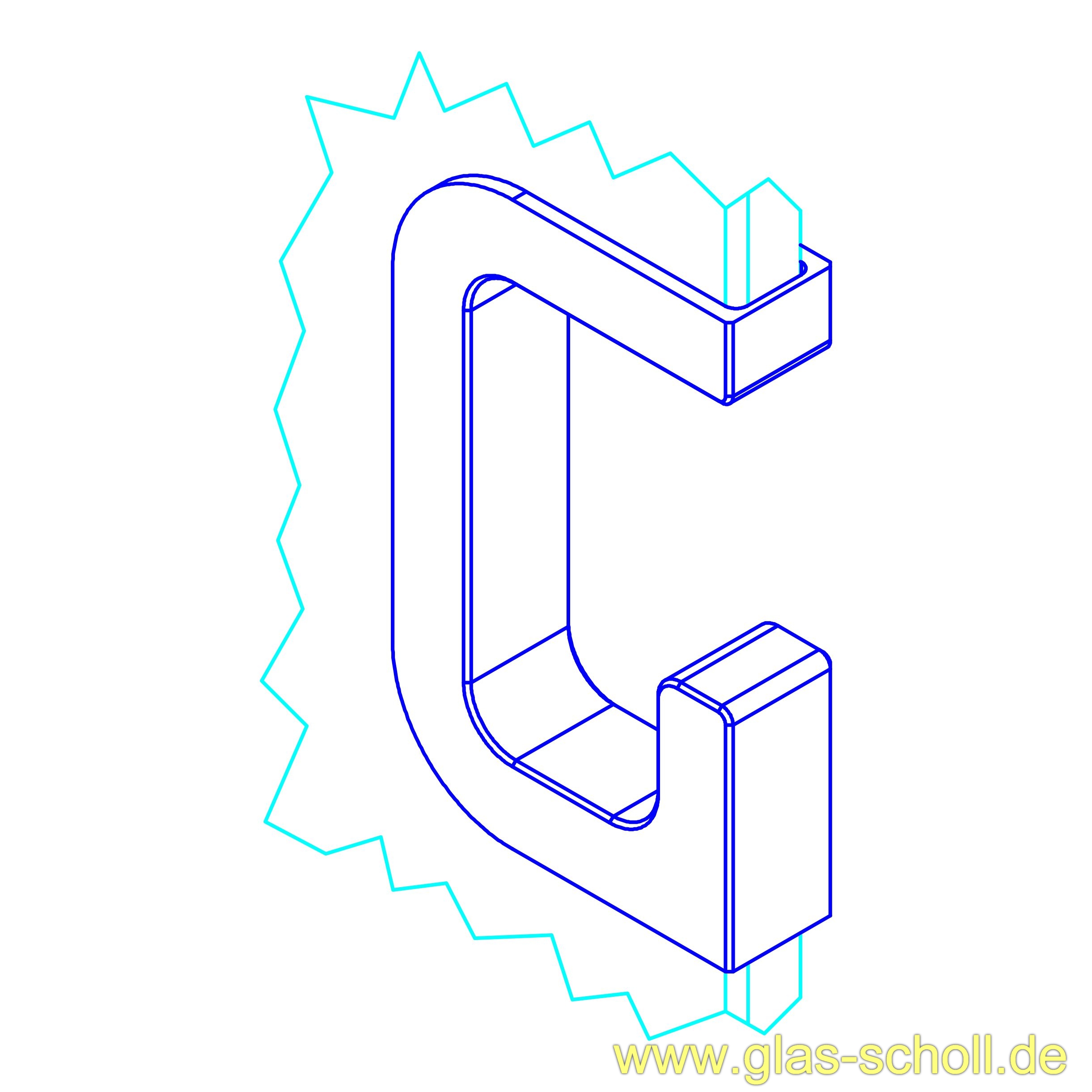 Artikelbild 5 des Artikels “Design G-Edelstahl-Griffmuschel für Schiebetüren für 8mm Glas geschliffen“