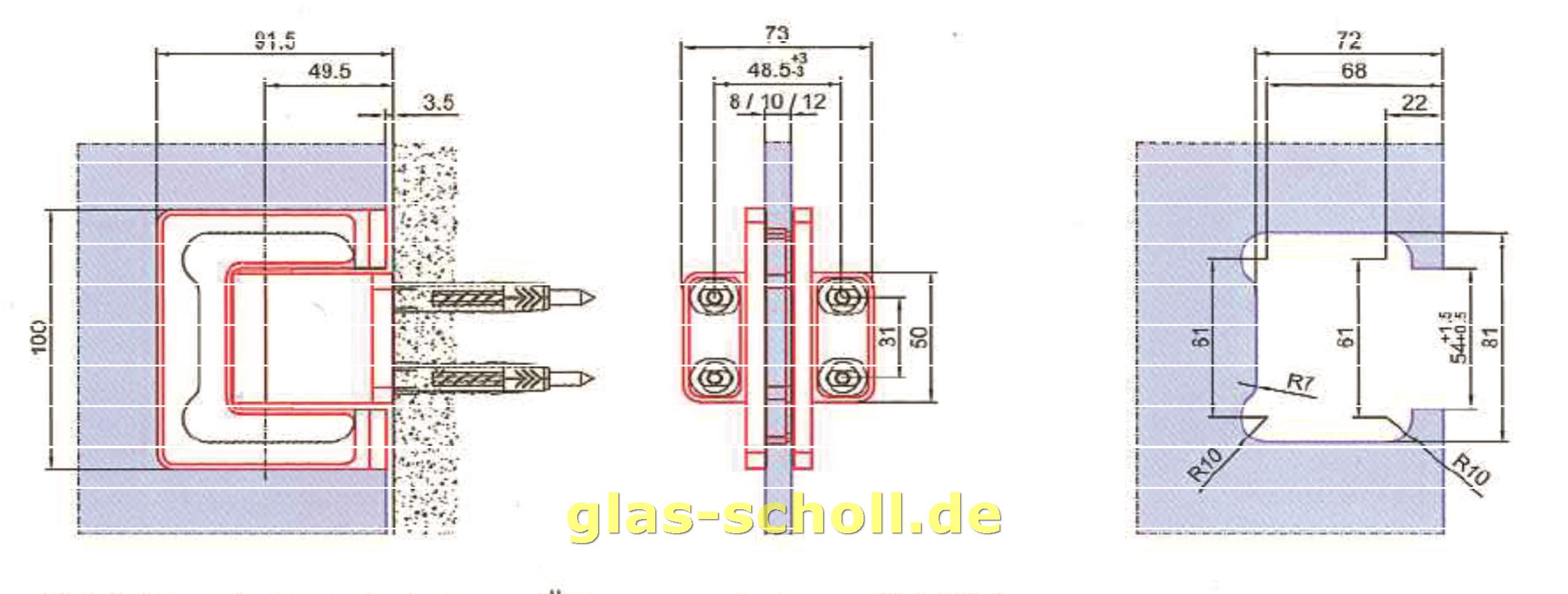 Artikelbild 5 des Artikels “MWE Agitus-L Pendeltürband 90° Glas-Wand beidseitiger Anschraublasche Edelstahl geschliffen“