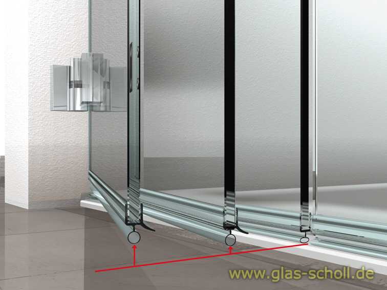 Artikelbild 5 des Artikels “Nivello+ 90° Glas-Wand LINKS Hebe-Senk AUSSENBEFESTIGUNG flächenbündig Anschlag glanzverchromt“