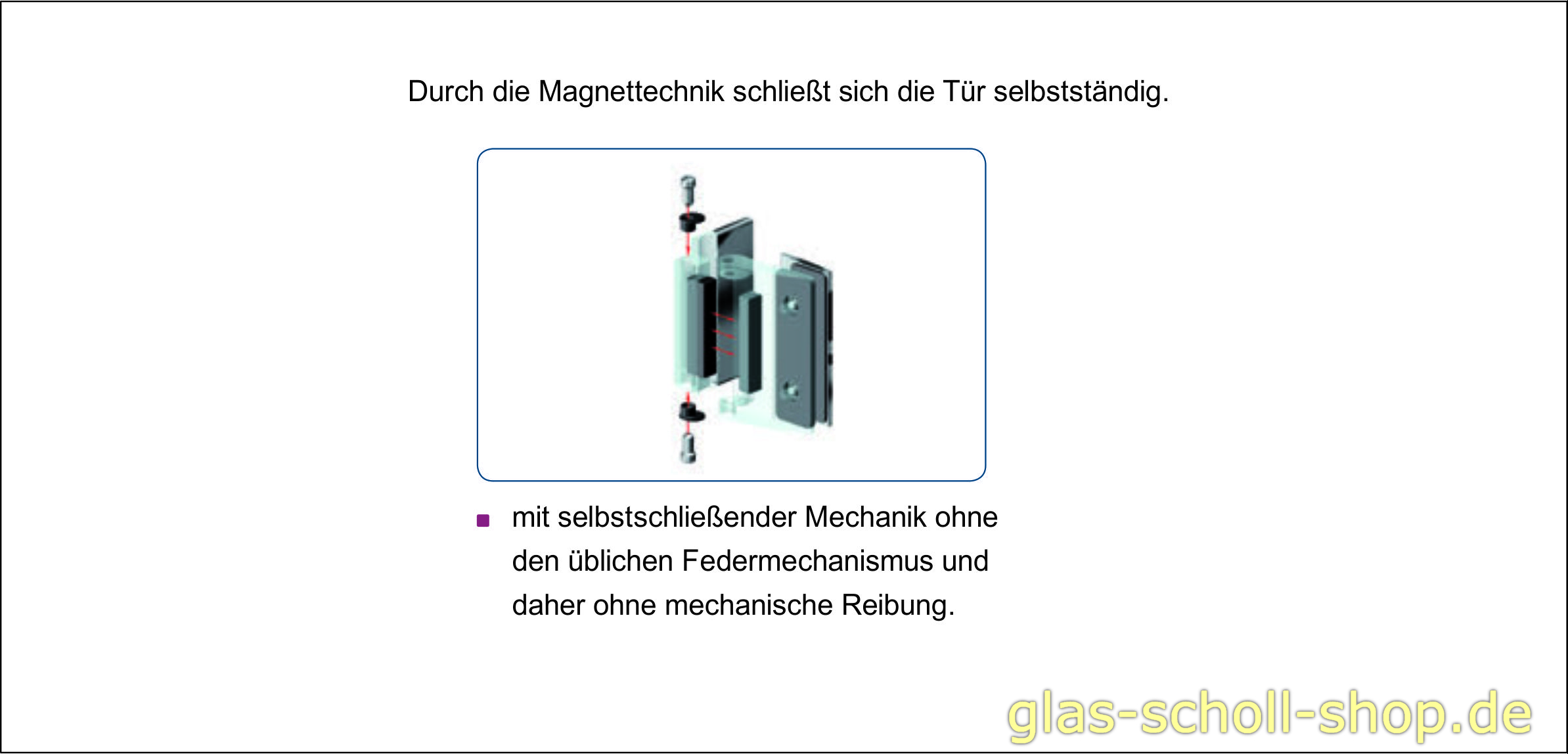 Artikelbild 5 des Artikels “Papillon 135° Glas-Glas Duschtür-Anschlagband (selbstschl. Magnettechnik) glanzverchromt“