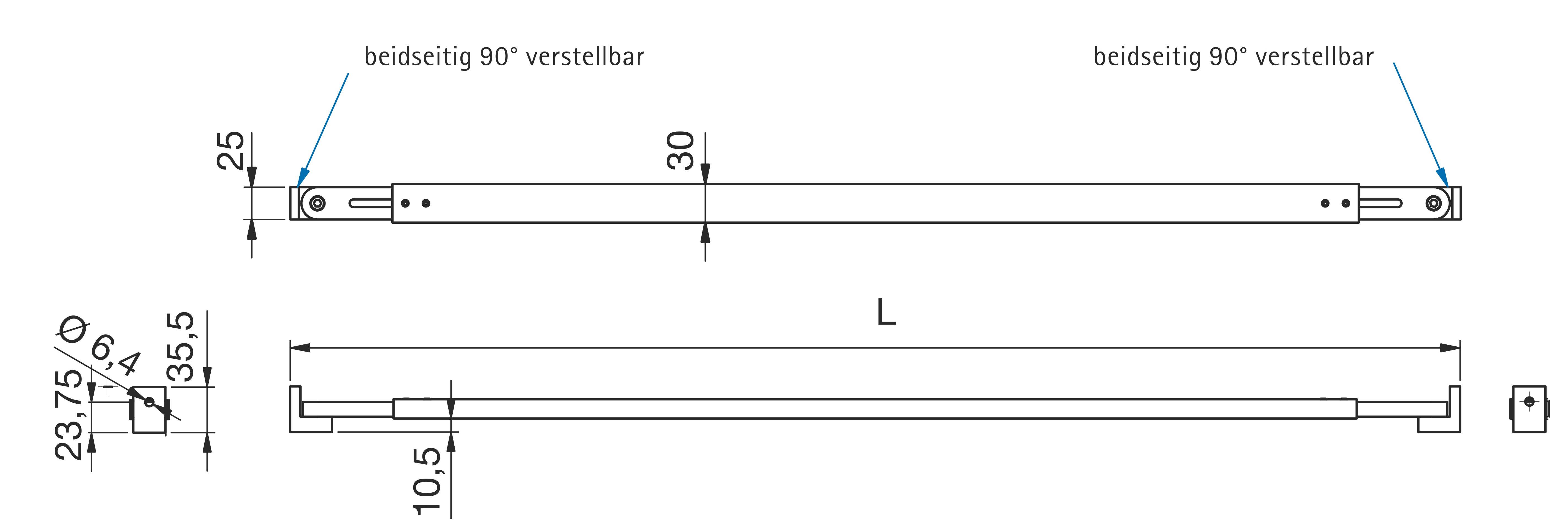 Artikelbild 5 des Artikels “rechteckige Stabilisierungsstange WAND-WAND verstellbar (Länge auswählen) Länge auswählen“