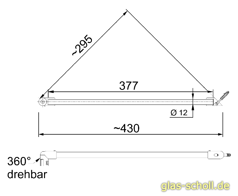 Artikelbild 5 des Artikels “runde Stabilisierungsstange 45° GLAS-WAND 415 mm glanzverchromt (MS7)“