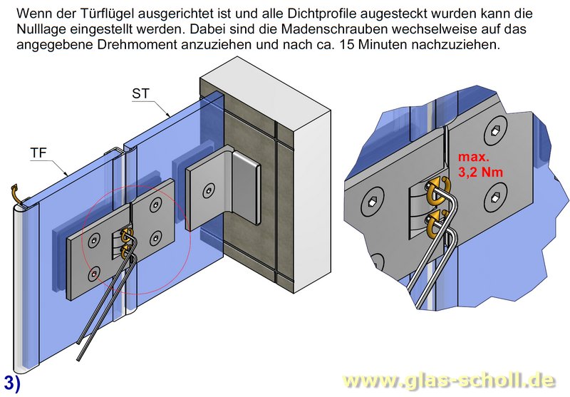 Artikelbild 6 des Artikels “Flamea 180° Glas-Glas Pendel-Duschtürband glanzverchromt“